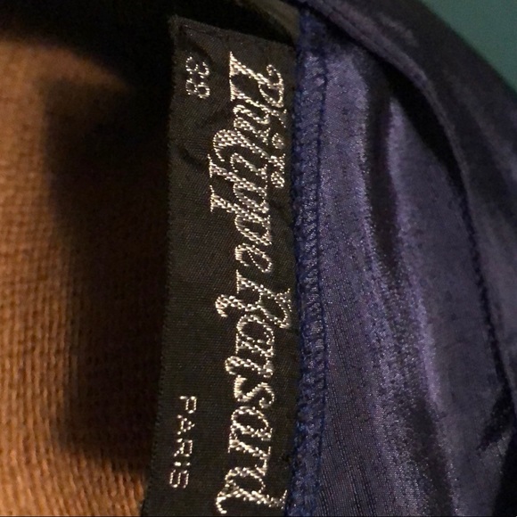 Vintage Raw Silk Like Vibrant Blue Blouse with Bow - Picture 5 of 5